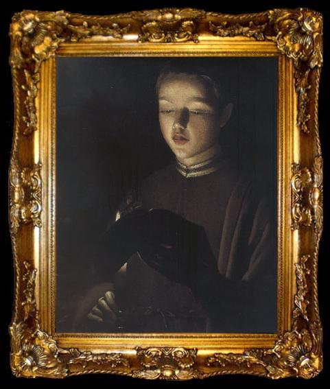 framed  Georges de La Tour jeune chanteur, ta009-2